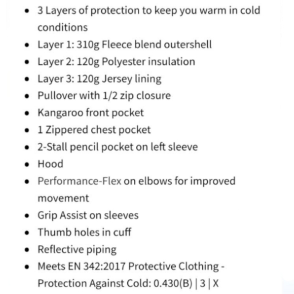 RefrigiWear Black Insulated Pullover Hoodie Size S - Picture 9 of 10